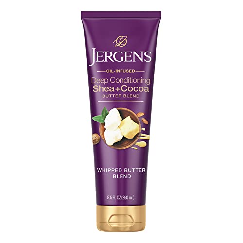 Jergens Lavender Body Butter Body and Hand Lotion, Moisturizer for Women, 7 Fl Oz (Pack of 1) & Shea + Cocoa Butter Body Lotion for Dry Skin, Deep Conditioning Moisturizer