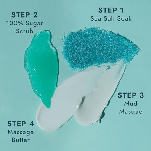 VOESH Pedi in a Box 4 Step Fresh Trio - 3 Pack of Ocean Refresh, Eucalyptus Energy Boost, & Cucumber Fresh Pedicure Set, DIY Pedi, Foot Spa