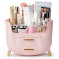 Makeup Organizer with Drawers, Skincare Storage Box for Vanity, Multiple Compartments, Portable Cosmetic Display Case with Handle, Large Make up Organizers for Dresser, Bathroom, Bedroom, Pink