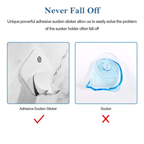 Razor Holder for Shower Wall - Self Adhesive Hanger Stronger Than Suction Cup, Rigid Plastic Hook for Men and Women, 1 Pack