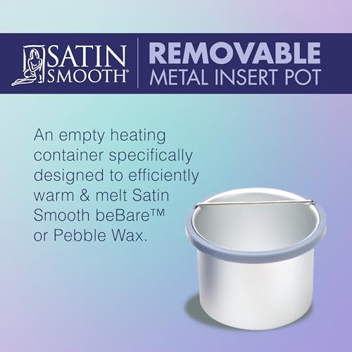 Satin Smooth Empty Metal Wax Pot for Hair Removal - Reusable Waxing Pot for Warmer Insert, Salon and At-Home Waxing