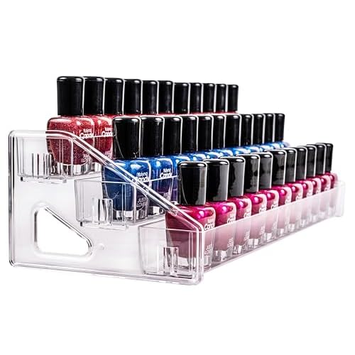 Pero Pero Nail Polish Organizer Acrylic Display Rack for Nail Polish Holder Sunglasses Organizer Essential Oils Holder Clear Eyeglasses Display Case Makeup Organizer