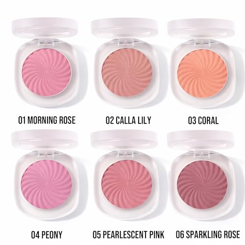 Blush for Cheeks, Matte Powder Blush Palette, Vegan, Cruelty-Free, High Pigment, Long Lasting, Buildable, Lightweight, Velvety Smooth, Natural-Looking Makeup, 0.1 Ounce