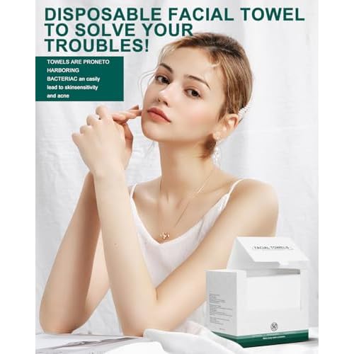 Face Towels,Facial Towels,100Ct Disposable Face Towel,10"x12"Face Cloths,Makeup Remover Face Towelettes Disposable,Disposable Face Cloths for Sensitive Skin,Biodegradable Dry Wipes