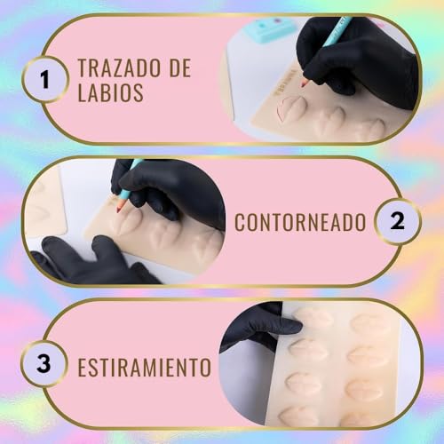 BRAWNA 3D Lip PMU Practice Skin - 10 Lip Shapes - Lip Tattoo Practice Skin ? PMU Supplies