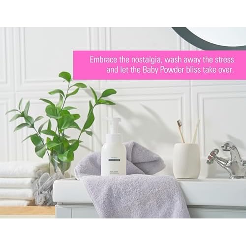 Baby Powder Double Scented Foaming Hand Soap, Moisturizing Foam with Fig and Pomegranate Extract, Vegan Wash for Bathroom and Kitchen, 10.14 fl oz (BabyPowder-3)