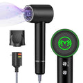Hair Dryer - 110000 RPM High-Speed Brushless Motor Negative Ionic Blow Dryer for Fast Drying,Low Noise Thermo-Control Hair Dryer with Nozzle with Tri-Colour LED Light Ring, for Home and Travel