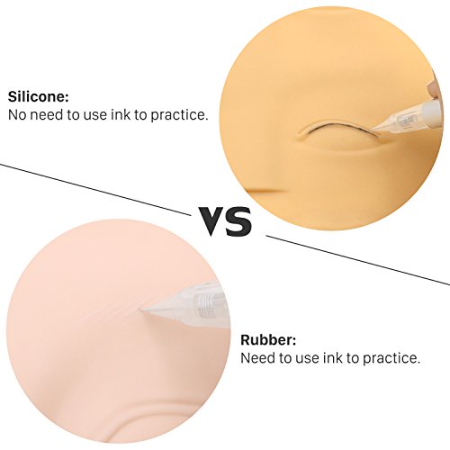 Pinkiou 6 PCS 3D Microblading Tattoo Practice Skin for Eyebrows Lips Permanent Cosmetic Makeup Training Fake Skin for Beginners and Experienced Tattoo Artists