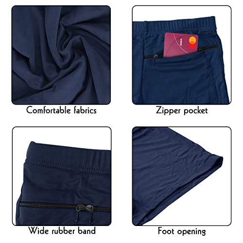 LUEXBOX Pocket Underwear for Men with Secret Hidden Pocket, Travel Boxer Briefs, 4 Packs (Dark Blue)