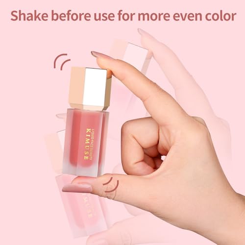 KIMUSE Liquid Blush, Long-Wearing Pigmented Soft Cream Face Blush, Waterproof, Smudge Proof, Dewy Finish