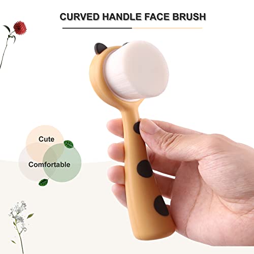Face Brush Face Scrubber, Hysotok Facial Cleansing Brush with Soft Bristles for Face Cleansing Wash Scrub, Face Cleanser Brush for Facial Exfoliating Massaging Skin Care (Yellow)
