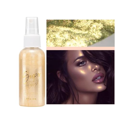 Body Glitter Spray, Perfect Body Highlighter Liquid Luminizer Illuminator Face and Body Glitter Spray¡£(Gold)