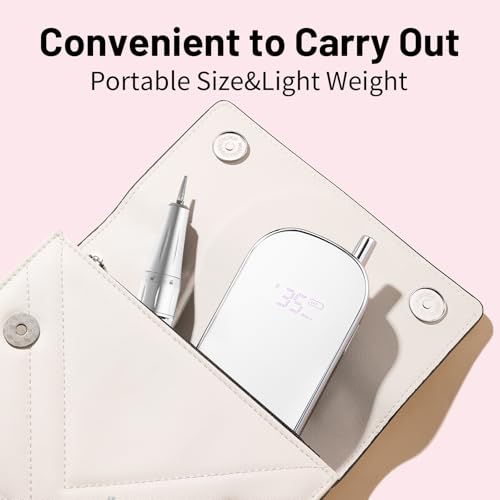 Professional Electric Nail Drill, Professional Electric Drill 35000 RPM, Cordless Rechargeable Electric Nail File, Electric File Set for Manicure and Nail Polish, for Hand and Foot Care