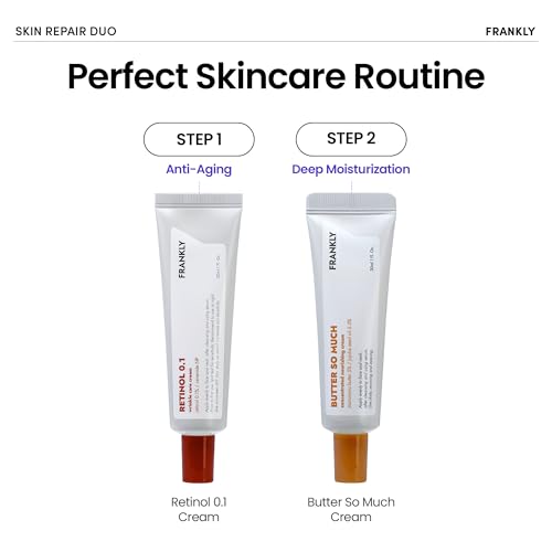 FRANKLY Moisture & Smoothness Duo ? Retinol 0.1% Cream + Butter So Much Cream | Deep Hydration Set for Softer, Smoother-Looking Skin | Vegan & Cruelty-Free | Skincare Gift Set