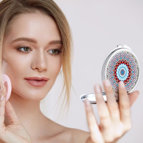 Jetec 12 Pcs Sublimation Blanks Compact Mirror Bulk Transfer Folding Pocket Makeup Double Sided Handheld Mirror Round Square Sublimation for Purse Travel