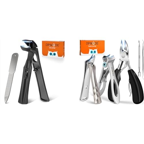 Toenail Clippers for Seniors Thick Toenails, Wide Jaw Opening Large Toe Nail Clippers for Men Thick Nails, Angled Head ErgonomIc Nail Clippers with Catcher, Slanted Curved Ingrown Toenail Clippers