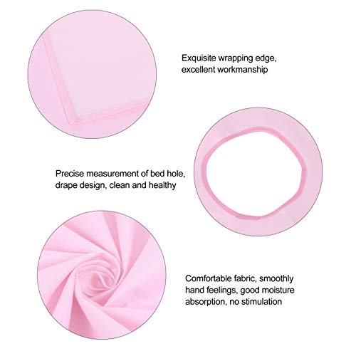 Spa Massage Bed Sheet, Oil Polyester Salon Table Cover with Face Hole Reusable Machine Washable Thick Soft 2 Pack Breathable Absorbing Bed Liner for Beauty Clinic Massage