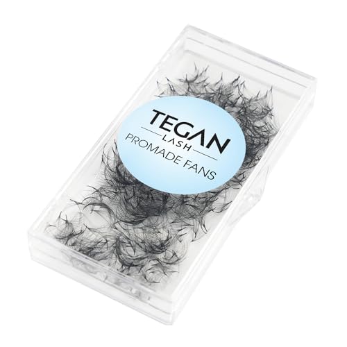 TEGAN LASH 500 Promade Fans Volume Eyelash Extensions, Handmade Loose False Eyelashes, From 3D - 16D, 0.03/0.05/0.07 Thickness, C/CC/D Curl, 9-15mm Length, Pestanas Pelo A Pelo (10D-0.05-D-12)