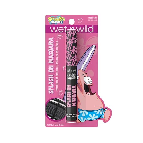 wet n wild SpongeBob Splash On Waterproof Mascara, Bold Black Mascara for Volume, Definition & Long-Lasting Wear, Cruelty Free - Dive Deep