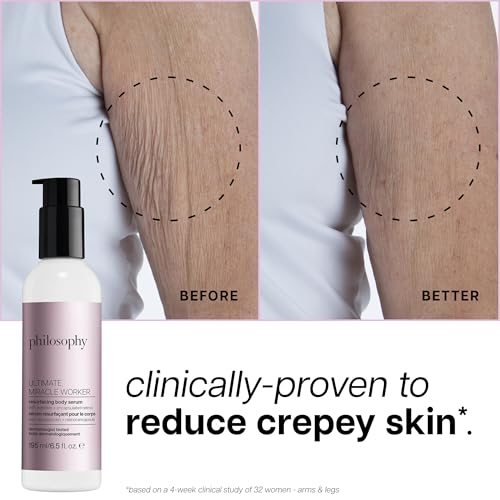 philosophy ultimate miracle worker resurfacing body serum - with retinol, hyaluronic acid & peptides - clinically proven to immediately double skin's moisture and reduce crepiness - 6.5 fl oz