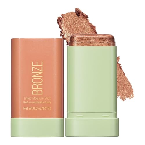 Cream Contour Stick, Face Shimmer Bronzer Stick, Blendable Natural Glow Highlighter Makeup Stick, Multi-Use Tinted Solid Moisturizer Stick,Body Face Illuminator Luminizer,03 Rich Glow
