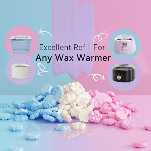 Flower Shaped 1LB Hard Wax Beads - 7 Unique Designs, Gentle Floral Scent, Color-Changing Wax Beads | All-Body Hair Removal (Face, Bikini, Arms, Legs) | At-Home Wax Refill for Women & Men