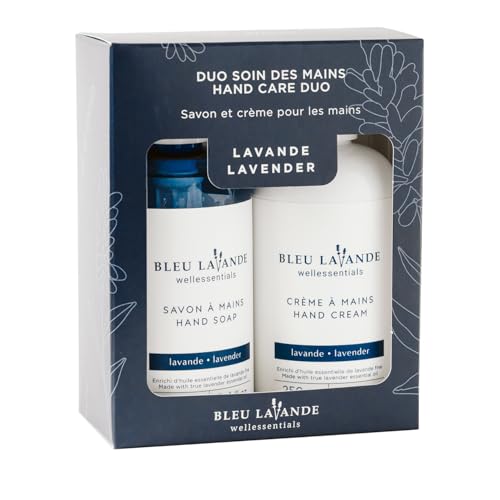 Bleu Lavande lavender hand care gift set - Soothing Aromatherapy ? Made with Premium True Lavender Essential Oil - Natural products ? lavender hand soap & hand cream ? No sulfates