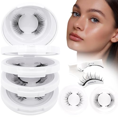 Magnetic Eyelashes with Applicator Reusable Natural Look Lashes No Glue Needed Waterproof Soft Magnetic Lashes Easy to Wear and Remove(4pairs,079+B01)