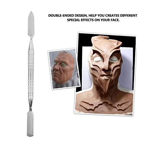 Wax Spatula, Stainless Steel Double-Ended Scar Wax Spatula Applicator Special Effects FX Makeup Tool(S)