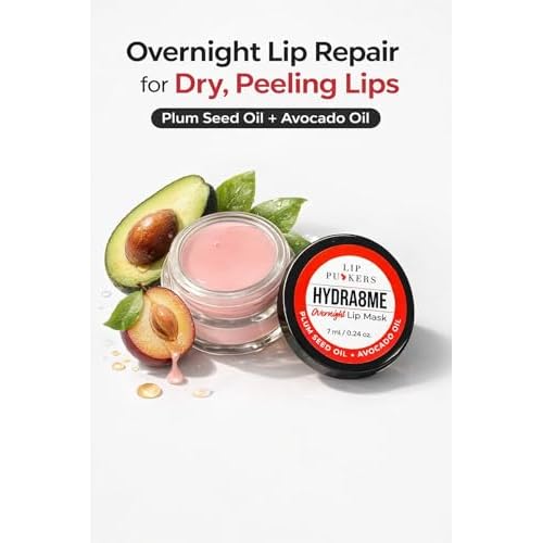 Hydra8me Overnight Lip Mask, Hydrating Treatment with Natural Oils, 7ml/.24oz