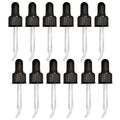 Essential Oil Dropper Tops for 15ml Bottles ? 6?Pack Bent Glass & Rubber Bulbs ? Fits Standard Boston Round (18/415) ? Leak?Proof, Reusable, Perfect for Thicker Oils & DIY Use