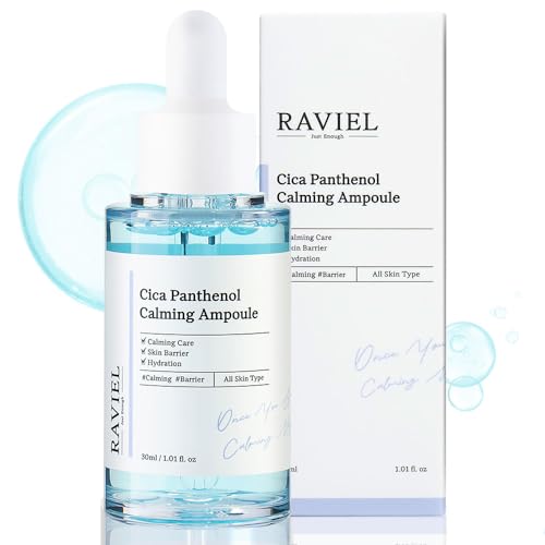 RAVIEL Cica Calming Ampoule ? Soothing & Hydrating Serum with Panthenol and 5X Exosome Complex for Sensitive, Troubled Skin, Korean Skincare,30ml 1.01 fl oz