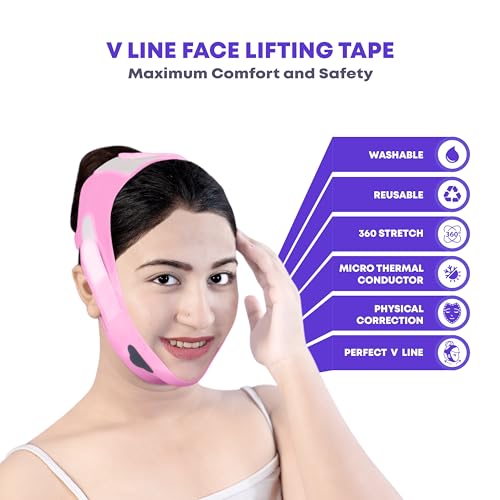 Silicone V Line Face Lifting Mask with Adjustable Double Chin Strap for Women