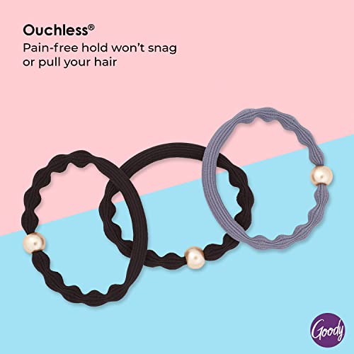 Goody Ouchless Forever Elastics - 3 Count, Winter Solstice Collection - Pain-Free Hair Accessories for Men, Women, Boys & Girls to Style With Ease and Keep Hair Secured