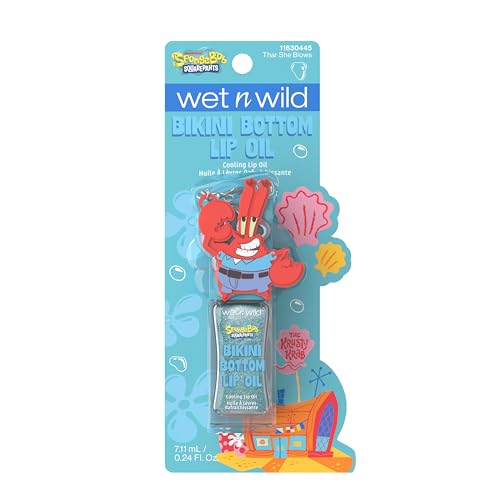 wet n wild Spongebob Bikini Bottom Cooling Lip Oil - Thar She Blows (Pack of 2)