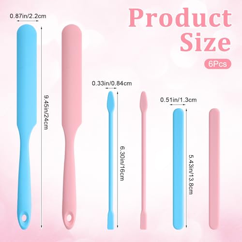6Pcs Non-Stick Wax Spatulas Set Silicone Spatula Wax Hair Applicator Removal Sticks Reusable Hard Wax-Scraper Eyebrow-Wax Sticks for Home Salon Body Use