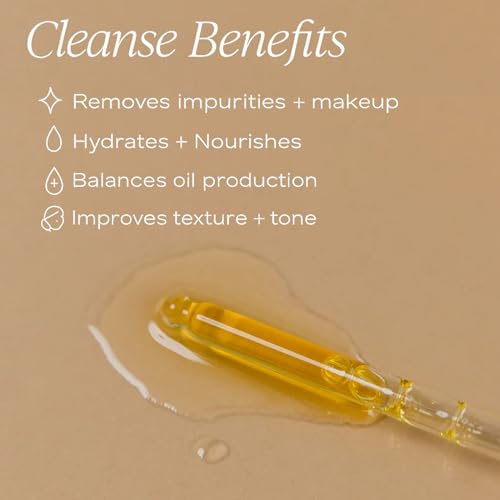 The Daily Essential Co. Jojoba Oil Facial Cleansing Oil, Makeup Remover for Sensitive, Oil Cleanser for Face, Blackhead Removal, Premium Skin care, Hydrating (Cleanser)