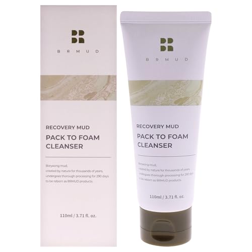 BRMUD Relief Mud Pack to Foam Cleanser - 2-in-1 Purifying & Hydrating Korean Foaming Clay Mask Facial Cleanser for Pore & Sebum Control - Makeup Cleansing Face Wash Korean Skincare (3.71 fl oz)