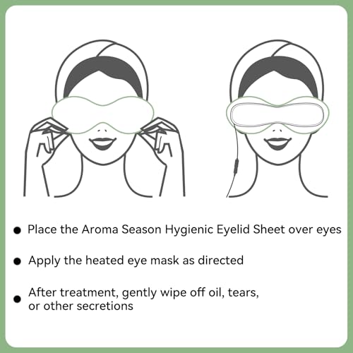 Aroma Season 100% Natural Cotton Hygienic Eyelid Sheets, Perfect for Use with Aroma Season Heated Eye Mask, Warm Eye Compress, Individually Wrapped Untreated Sheets 50 Count Box