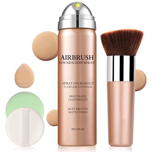 Air Brush Makeup Foundation,Magic Minerals Airbrush Foundation Makeup,Silk Flawless,Buildable Coverage,Moisturizing Formula for Smooth Radiant Skin (02 Beige)