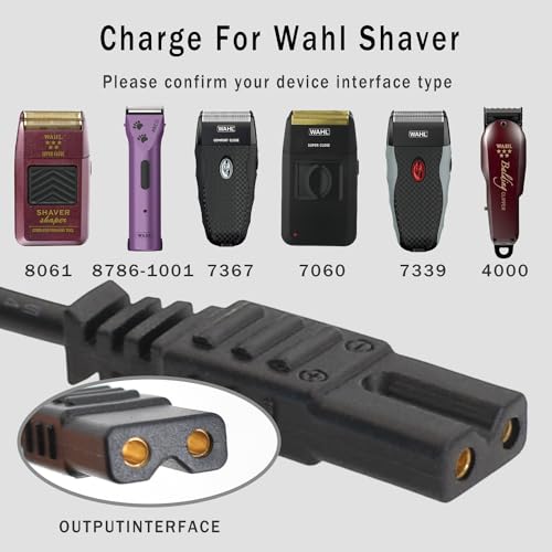 2V Charger Replacement for Wahl Shaver Shaper 8061, 8163, 8786-1001, 7367, 7029, 7060, 7035, 7339, 4000, 7063-017, ?7065-017, WAKH4, 7064-017, 7061-917, 5-Star Series Trimmer Clipper Power Adapter