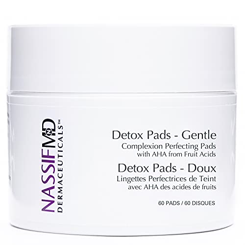 NassifMD Gentle Detox Pads, Surgeon-Created Fruit Acid Complex for Sensitive Skin, Brightens, Exfoliates & Reduces Wrinkles, Dermatologist-Tested