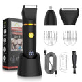 Manscape Body Trimmer for Men, 3 in 1 Men's Grooming Kit with Pubic/Nose Hair Trimmer & Ball Shaver for Nose/Balls/Groin/Legs/Chest Hair Removal, LED Display, IPX6 Waterproof, Gifts for Him Dad