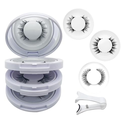 Hunnyfit Magnetic Lashes,Magnetic Eyelashes with Applicator,Magnetic Eyelashes Natural Look,Reusable Magnet Lashes No Glue Needed Soft Lashes Kit(Natural+Simple+Fuller)