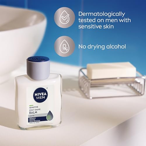 NIVEA MEN Sensitive Post Shave Balm, with VitaminPro Complex, Alcohol Free After Shave Balm for Men, 3.3 Fl Oz Bottle
