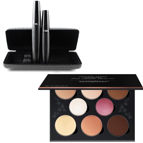 Youngfocus 3D Fiber Lash Mascara Waterproof + Cream Contour Best 8 Colors £¨Face Blushes£©