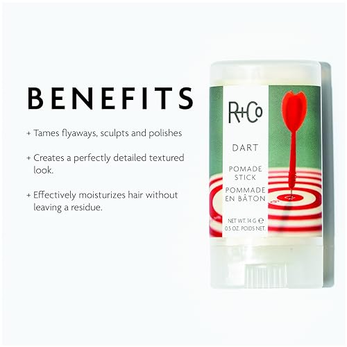 R+Co Dart Hair Wax Stick | Tame Flyaways, Sculpt & Polish | Long-Lasting Texture | Vegan + No Parabens | 0.5 Ounce (Pack of 1)