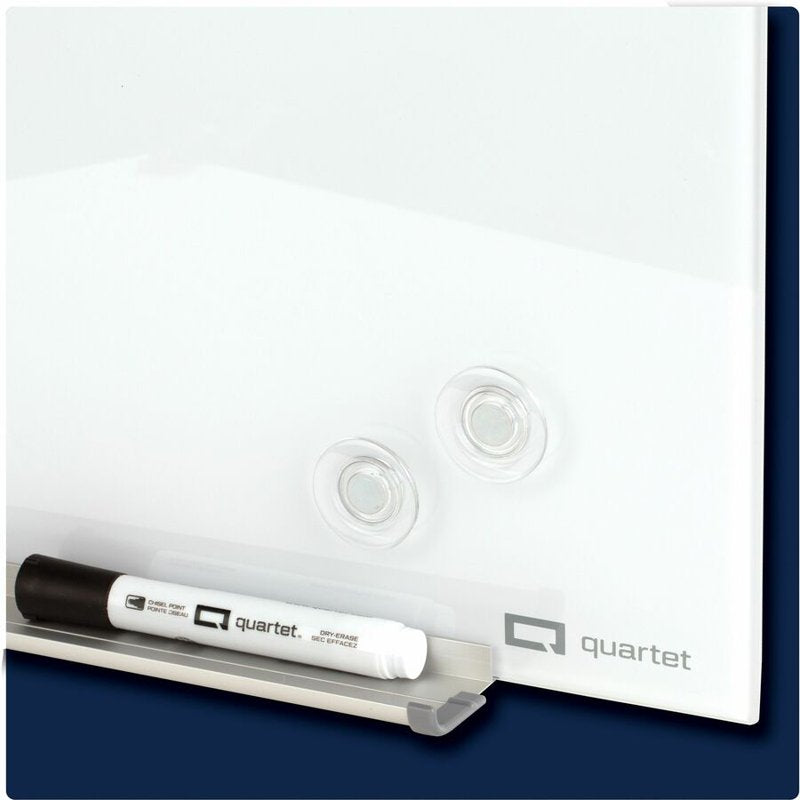 Quartet Magnetic Glass Dry-Erase Board 48 x 48 White Surface Frameless