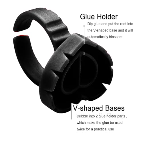 Black Glue Rings for Eyelash Extension,300PCS Smart Eyelash Glue Rings,Disposable Eyelash Glue Holder flower Glue Cups Rings, Heart Lash Rings Lash Glue Holder False Eyelashes Lash Extension Supplies