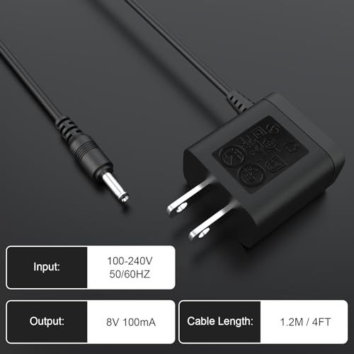 Replacement 8V 100mA Shaver Charger, Electric Trimmer Charger Compatible with Philips HQ840, Philips Norelco Multigroom Trimmer 3000, MG3750/MG3750 10/50/60, MG3760/MG3760 50, 4ft
